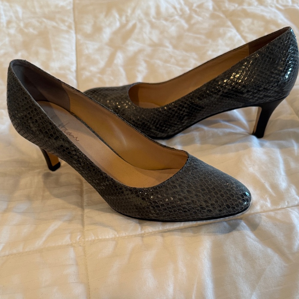 Cole Haan Gray Snakeskin Heels